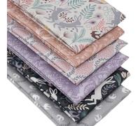6 Fat Quarters Bundle - 'Spring Hares - Pastels' Fabrics Featuring Hares, Birds & Flowers in Pastels Shades. 100% Cotton for Quilting, Sewing & Crafting (Free Patchwork Pattern by Overdale Fabrics)