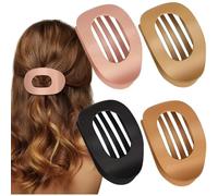 6 Flat Hair Clips for Women, Curved Design Duckbill Hair Clips for Lying Down, Driving - Matte Strong Hold Claw Clips for Thin and Thick Hair, Women's and Girls' Hair Accessories (Frosted)