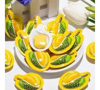 6 Flavor mixed fruit soft candy, durian candy, mango sugar, coffee milk sugar, coconut cake, fruit snack gift package, preserved fruit, healthy & nutritious Dim sum, wedding candy (Durian,320g)