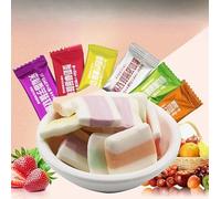 【6 flavored yogurt sugar】 Fruit fudge,Gummy candy,Milk candy,Wedding candies,Mango strawberry soft candy,Healthy dessert snacks,Fruit & Chewy,Confectionery,Sweets (Strawberry flavor,500g)