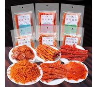 6 flavors spicy spicy strip, spicy bar gift package,instant small gluten,Konjac cool,delicious Chinese healthy snacks gifts,vegetarian snacks,classic latiao food (Mix 2 bags)