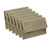 6 Folders x A4 Kraft Document Wallets 250 GSM Half Flap Foolscap Document Wallet Manilla Brown 100% Recycled Document Folder for School, Home, Office.