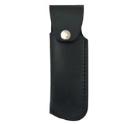 6" Folding Leather Knife Belt Pouch Hand Made Genuine Leather Black Pocket Sheath Holder For Pruning/Pen Knife