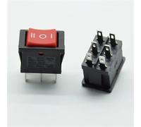 6 Foot 3 Gear 6A 250V Reverse Button Double Pole Double Throw Red Black Rocker Switch Power Switch 2Pcs(Red)