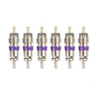 6-For Pack R134a AC Valve Cores Compatible with For BMW For Rover For Mercedes, Metal Air Conditioner Service Port Valves for Cooling System Repair, Purple, 0.19x2.65cm