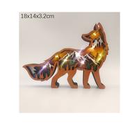(6-fox) Desktop LED Night Light Wooden Animal Ornament Kids Gifts Lantern Bedroom Decor