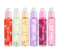 6 Fruit Roll On Lip Gloss, Clear Lip Gloss Polish Lip Lacquer Transparent Lip Pomade Fruit- Flavored Moisturizing Lipsticks Lip Protector Lip Glow Oil Roller For Glossy Lip Make-up