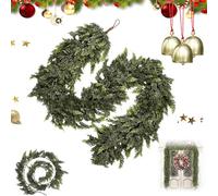 6 FT Artificial Cedar Garlands, Thick and Lush Green Faux Cedar Pine Needles, 2025 Christmas Artificial Cypress Leaf Vine Wreath, for Mantel Fireplace Holiday Decor (180,6FT)