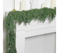 6 Ft Christmas Norfolk Pine Garland, Realistic Pine Cypress Artificial Real Touch Greenery Cedar Garland for Mantle, Fireplace Wall, Table Decor, Christmas Decorations, DIY Crafts (4)