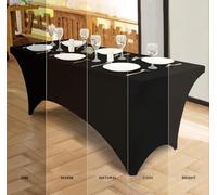 6 FT Massage Table Sheets, Tablecloths Rectangular, Table Cloth, Massage Sheets Sets for Events, Wedding, Beauty Salon, Parties(Black)