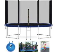 (6 FT) MCC Heavy Duty 6FT 8FT 10FT 12FT 14FT Outdoor Trampoline with Enclosure Net for Kids Spring Cover Ladder FREE Space Hopper
