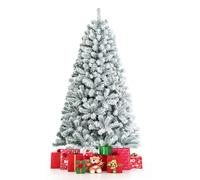 6 FT Snow Flocked Hinged Christmas Tree with 600 Branch Tips