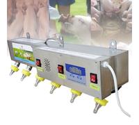 6 fully automatic nipple feeders, stainless steel constant temperature milk and water feeder, with sound simulation suckling device, for piglets and lambs