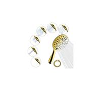 6-Function High Pressure Shower Head - 6" Wide Angle Handheld Shower Head Set with 70 Inch Long Hose - Luxury Design (6 Function, Gold)