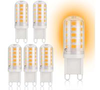 6 G9 LED Bulbs Warm White, 3W Equivalent to 30W Halogen, Energy Saving No Mercury Or Lead, Long Lasting Up to 25000 Hours, Suitable for Home and Office Lighting,Wall Light, Crystal Lamp