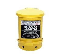 6 Gallon Galvanized Oily Waste Can Foot Pedal Self Closing Fire Safety Bin for Flammable Rags Durable Rust Proof Industrial Drums Auto Shop Garage Lab Use