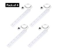 6 Gang Extension Lead, 2M Cable Wall Mountable Pack of 4 Geepas White One Size