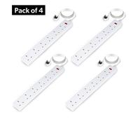 6 Gang Extension Lead, 2M Cable with Neon Indicator Light Geepas White One Size