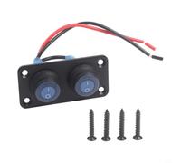 6 Gang LED Switch Panel 12V Pre-wired for toggle Switches with USB Ports Voltage Meter IP67 Waterproof for Marine Boat for caravan for motorhome(2 Blue)