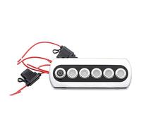 6 Gang Marine Boat Rocker Switch Panel 12V Waterproof LED for Car Truck Carbon Fiber On Off Toggle