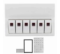 6 Gang Rocker Switch Panel with LED Indicator, Toggle Switch Panel for Marine Boat Yacht Car RV, Pre - Wired Circuit Breaker with Overload Protection and Stainless Steel