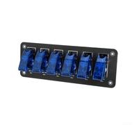 6-Gang Switch Panel 12V 24V Pre-Wired Blue LED