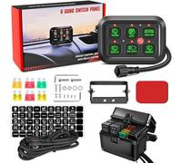6 Gang Switch Panel 12V, Universal Circuit Control Relay System Smart Switch Panel Kit with Dimmable Touch Switch Panels RGB Seven Color for Car Truck SUV Motorhome Boat RZR
