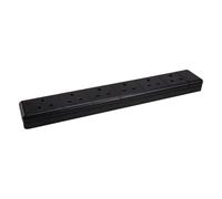 6 Gang Way 13A UK Rewireable Mains Extension with Neon Light Black