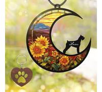 6'' Giant Schnauzers Dog Memorial Suncatcher Custom Name Dog Breed Pet Ornament Window Car Hanging Sympathy Gift for Loss of Pet Dog Bereavement Remembrance Gift for Dog Lovers SCD-B12-6-04