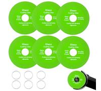 6 Glass Cutting Disc,100x22.23x15mm Diamond Tile Cutting Disc,For Angle Grinder,For Glass Tiles,Emerald Crystal,Tiles,Ceramics,Jade