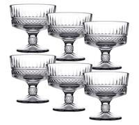 (6) Glass Footed Ice Cream Sundae Fruit Cocktail Dessert Cups Bowls Dishes