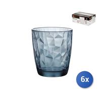 DIAMOND OCEAN BLUE WATER GLASS (1X6)