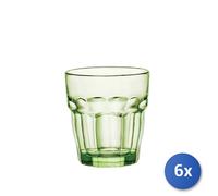 6 Glasses In Glass Rockbar For Rocks Cl27 Green
