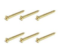 6 Gold Screws Guitar Neck joint plate fixing 4.2mm x 42mm counter sunk