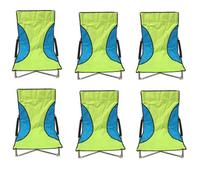 6 Green Nalu Folding Low Seat Beach Chair Camping Chairs