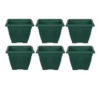6 Green Square Venetian Pot Decorative Plastic Garden Planter 30cm