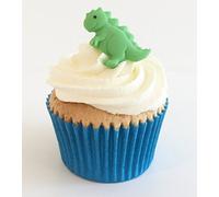 6 Green Sugar Dinosaurs- edible & handmade with love in the UK!