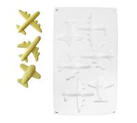 6 Grid Airplane Silicone Mold, Fondant Silicone Mold 3D Airplane Ice Cube Tray Chocolate Candy Making Tool for Kitchen Home Cake Decorating