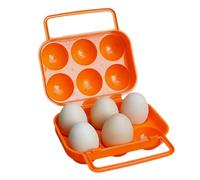 6 Grid Egg Carrier Holder, Shockproof Folding PP Egg Protector Tray, Portable Eggs Storage Container for Outdoor Camping Hiking Picnic BBQ Barbecue Tour