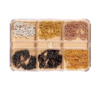 6 Grid Rock Type Nails Artificial Chains Mixed Charms Metal Accents Classic Gothic Nails Jewellery Accessories Strong Style Nail Jewellery Set