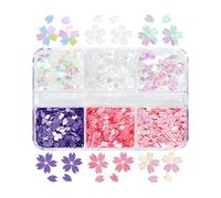 6 Grids Boxed Mixed Petal Manicure Decorative Sequins False Eyelashes Decorative Sequins for Women Nail Art Glitter Flakes