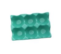 6 Grids Ceramic Egg Holder Box for Refrigerator Storage | Green Color, Shockproof Build and Anti-slip Base, Keeps Eggs Safe in Modern Elegant Style