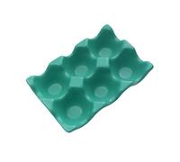 6 Grids Ceramic Egg Holder for Kitchen Storage and Fridge | Anti-slip Shockproof Design, Green Modern Style, Keeps Eggs Steady and Fresh in Compact Trays