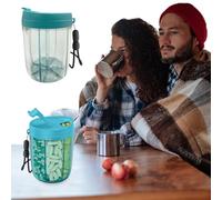 6 Grids Cup Bottle Organizer with Rope for Sub-packed (Black)