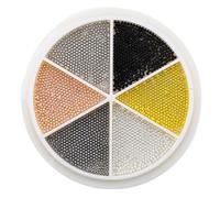6 Grids Gold Silver Nails Art Charm Beautiful Nails Beads Nails Art Decorations Metal Nails Charm Manicure Supplies