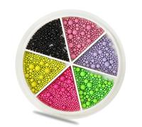 6 Grids Metal Nails Art Beads Macaron Colored Nails Beads Charm Beautiful Nails Supplies For Woman And Girls