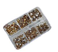 6 Grids Nail Rhinestones Crystal Round For Stone Charms Makeup Transparent