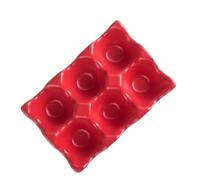 6 Grids Storage Ceramic Egg Holder Kitchen Red