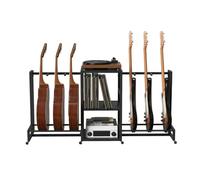 6 Guitar Mobile Metal Guitar Holder, 3-Tier Multi Guitars Floor Stand | Rolling Guitars Display Stand for Home Studio Music Room and Record Player