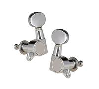 6 Guitar String Tuning Pegs, Grover Machine Heads Oval Button Chrome Silver, Set of 6 Right for Electric Guitar or Acoustic (3 Right & 3 Left)